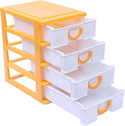 Nakoda Plastic 4-Tier Drawer, Assorted Colour, (21.4 X 17.3 X 37.5) Cm ...