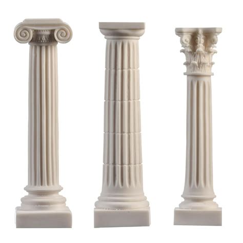 Greek Column Set Corinthian Ionic Doric Order Architecture Alabaster ...
