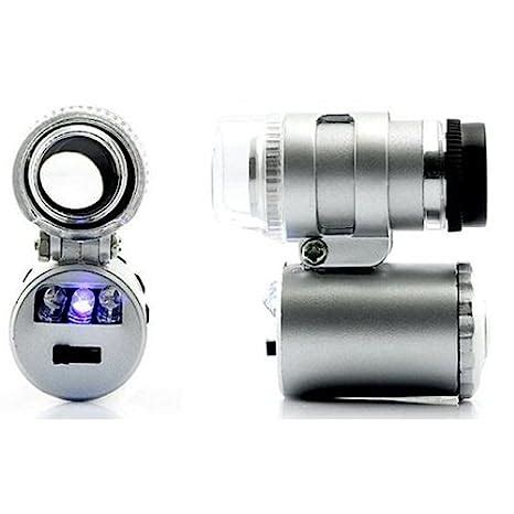SHOPEE Smallest 60X Microscope 2 LED Light Eye Lens Mini Magnifier ...