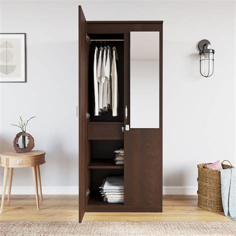 Buy Nilkamal Riva 2 Door Wardrobe with Mirror (New Wenge) Online In India