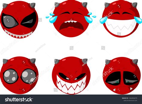 Demon Smileys Vector Set Bad Devil Stock Vector (Royalty Free ...