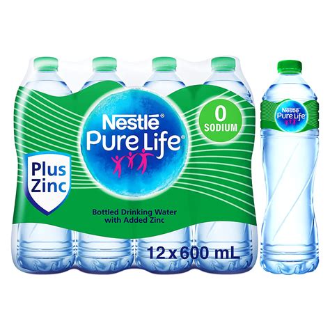 Nestle Pure Life Zinc Plus Zero Sodium Bottled Drinking Water ...