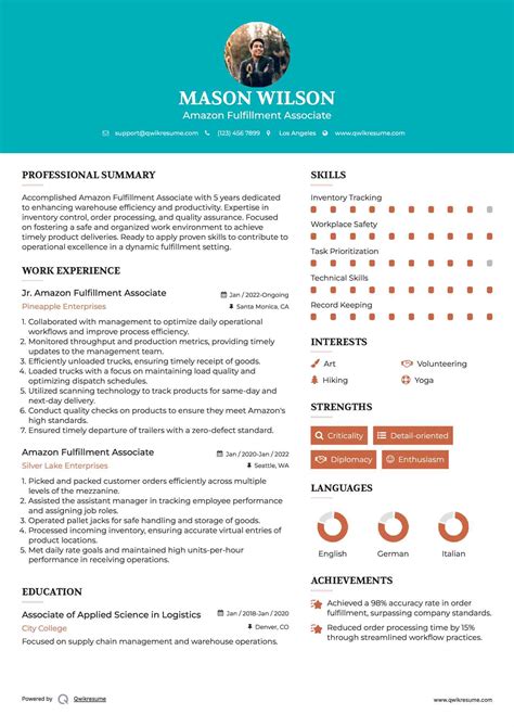 10+ Amazon Fulfillment Associate Resume Samples & Templates for 2025