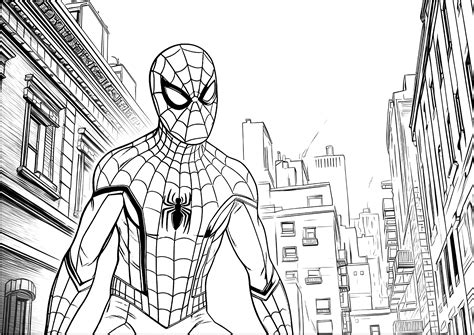 Spiderman in New York - Spider-Man Coloring Pages
