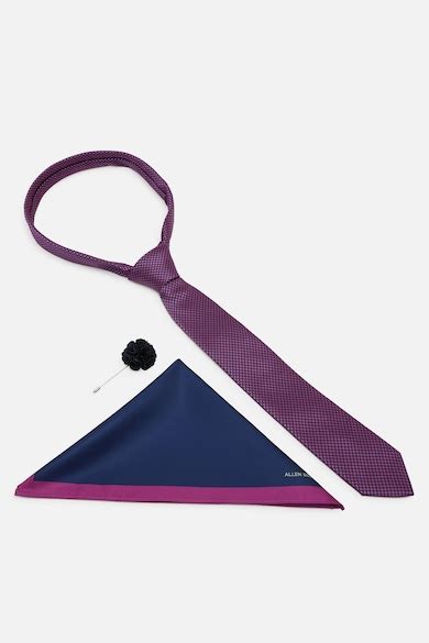 Buy Men Purple Embroidered Party Tie, Pocket Square and Lapel Pin ...