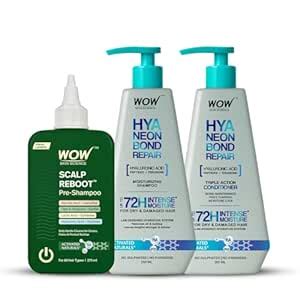 Buy WOW Skin Science Hair Repair Lab 3-Step System | Scalp Reboot Pre ...