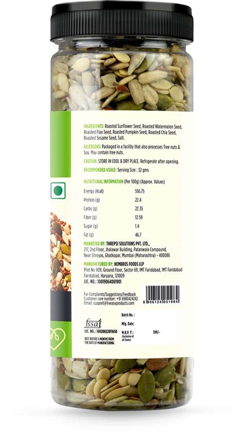 Buy LIVEASY FOODS HEALTHY ROASTED SEED MIX - BLEND OF 6 FIBRE RICH ...