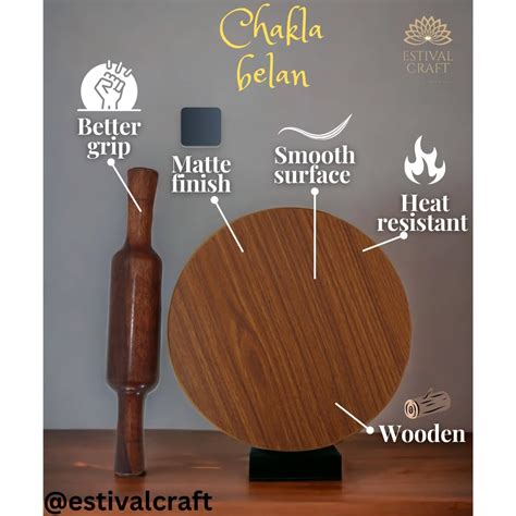 Buy Estival Craft Wooden Chakla Belan Set | Rolling Pin | Roti Maker ...