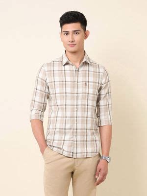 Buy U.S. POLO ASSN. Men Beige Checks Casual Shirt (42) Online