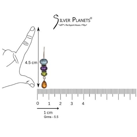 Blue Topaz Amethyst Peridot and Citrine Earrings