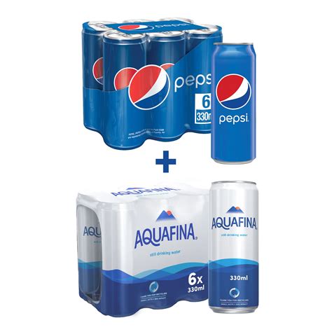 Buy Pepsi Carbonated Soft Drink Cans, 330 ml x 6 + Aquafina 330 ml x 6 ...