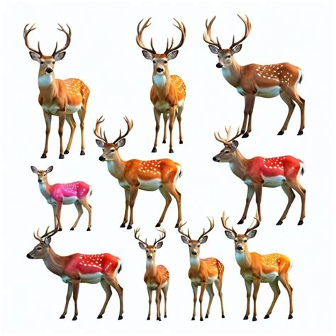 A collection of deers with the word deer on the back | Premium AI ...