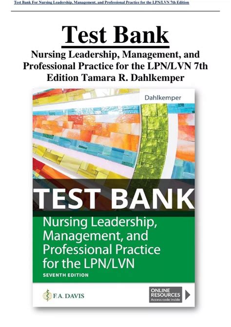 Test Bank For Nursing Leadership, Management, and Professional Practice ...