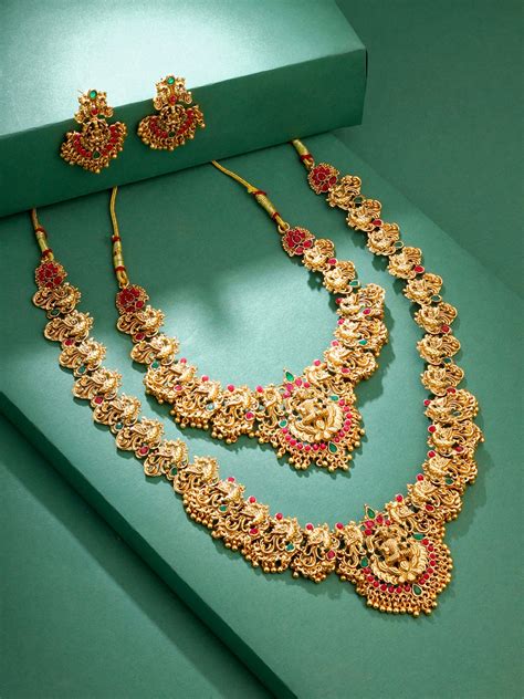 Buy Temple Jewellery Set: Traditional Gold Plated Necklace Set ...