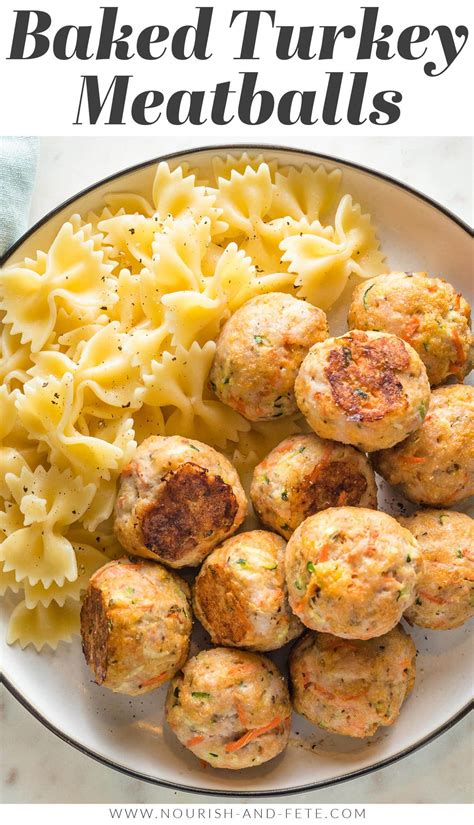 Baked Turkey Meatballs (Quick, Easy, Hidden Veggies!) - Nourish and Fete