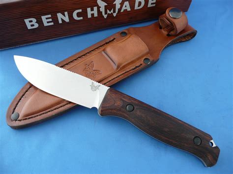 Benchmade 15002 Saddle Mountain Skinner Knife S30V Wood Handle Leather ...