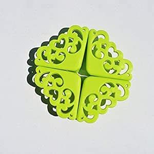 Buy SYGA 8 Pcs PVC Green Silicone Hollow Out Style Furniture Desk ...