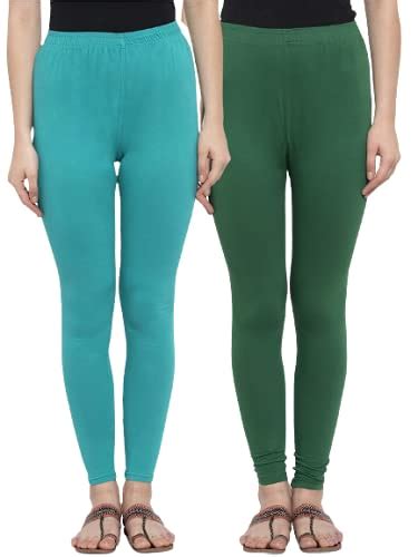 Buy TAG-7 Combo of Turquoise Blue & Green Ankle Length Legging - 28 at ...