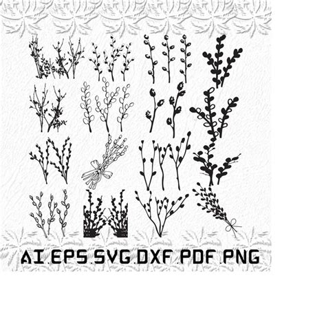 Pussy Willow svg, Pussy svg, Willows svg, flower, flowers, S | Inspire ...