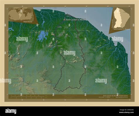 Saint-Laurent-du-Maroni, arrondissement of French Guiana. Colored ...