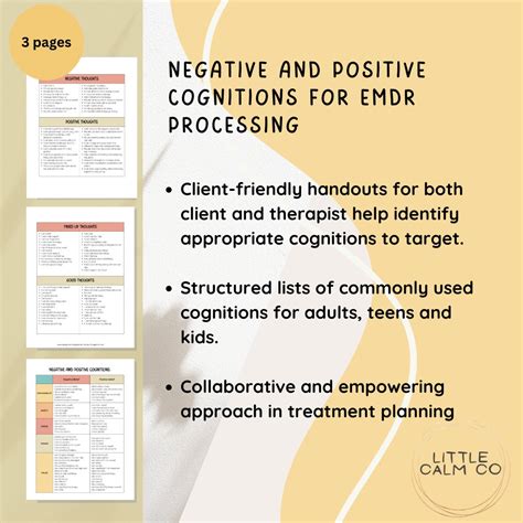 EMDR Negative and Positive Cognitions for Adults, Teens and Kids ...
