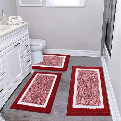 Amazon.com: Pauwer Bathroom Rugs Sets 3 Piece Bathroom Shower Rugs with ...