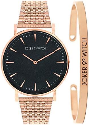 Joker & Witch Stainless Steel Peace Rosegold Analog Watch Bracelet Set ...