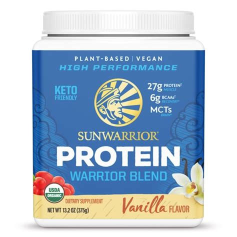 Sunwarrior Warrior Blend Plant-Based Organic Protein Vanilla -- 13.2 oz ...