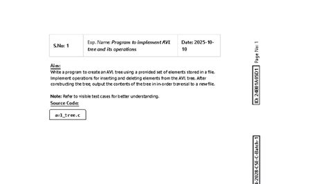 AVL Tree Operations and Min Heap Implementation - C Programming (ID ...