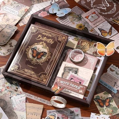 GDNK Scrape Book Kit Scrapbooking Kit Vintage Journal Scrapbook Pack ...