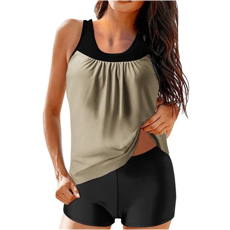 Amvlyk Tankini Swimsuit for Women Two Piece Bathing Suits Full Coverage ...