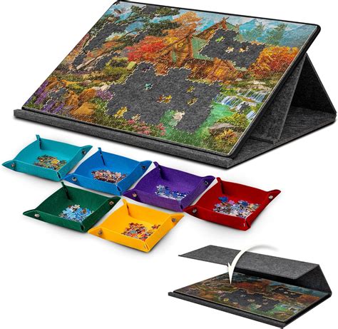 Lavievert 1000 Pieces Portable Jigsaw Puzzle Board with 6 Colored ...