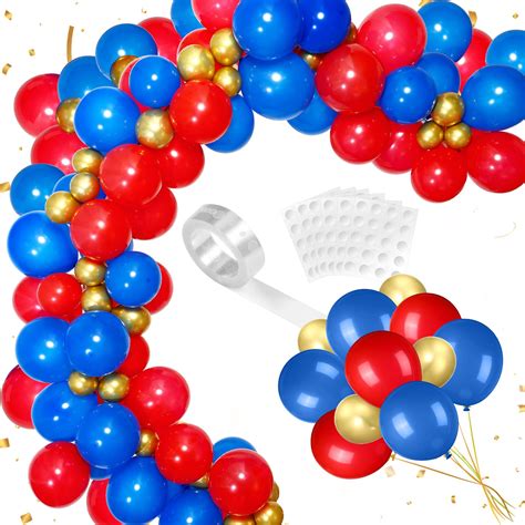 150 Pack Hero Theme Balloon Garland Arch Kit Red Blue | Desertcart INDIA