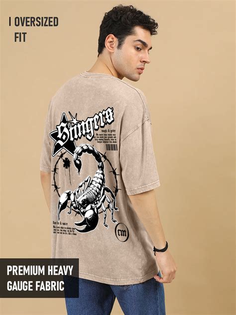 Stingers Acid Wash Oversized T-Shirt - Quick Sand – Crazymonk