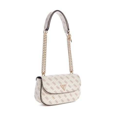 Buy Guess Cream Monogram Daryna Convertible Xbody Flap Bag Online