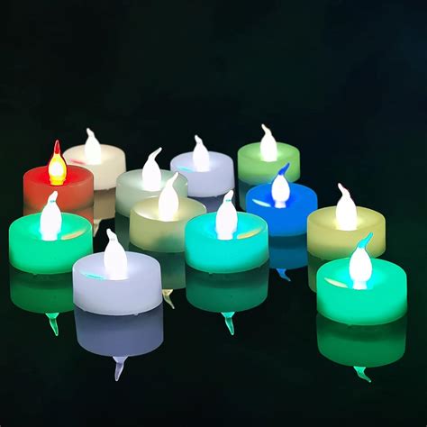 Buy Smallpenglai Set of 12 Color Changing LED Tea Lights Battery ...