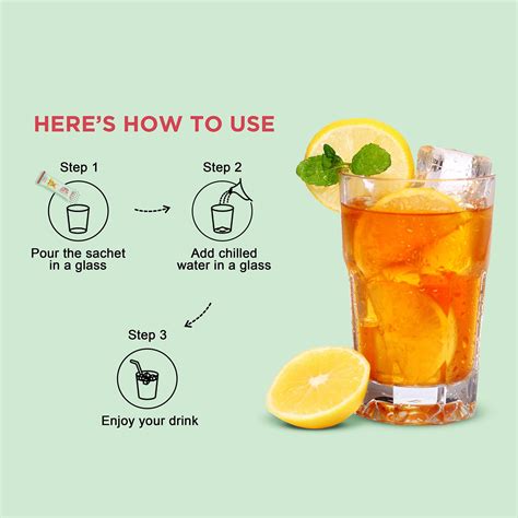 Indicup Lemon Iced Tea Premix Instant Tea Powder Sachets (10 - Sachets ...