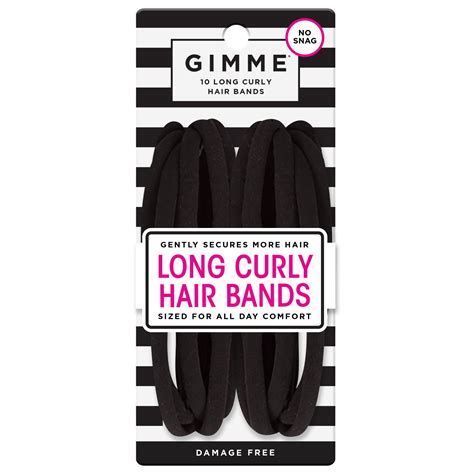 Gimme Seamless Hair Ties for Long & Curly Hair, Microfiber, Black, 10 ...
