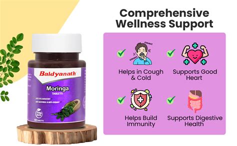 Baidyanath Ayurved Moringa Tablets 60 Tabs | Drumstick Leaf Tablets ...