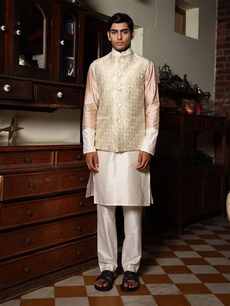 Dharendra Mustard Yellow Brocade Bundi Set – Thepatr