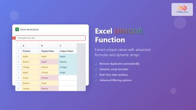 Excel Unique Function 的图像结果
