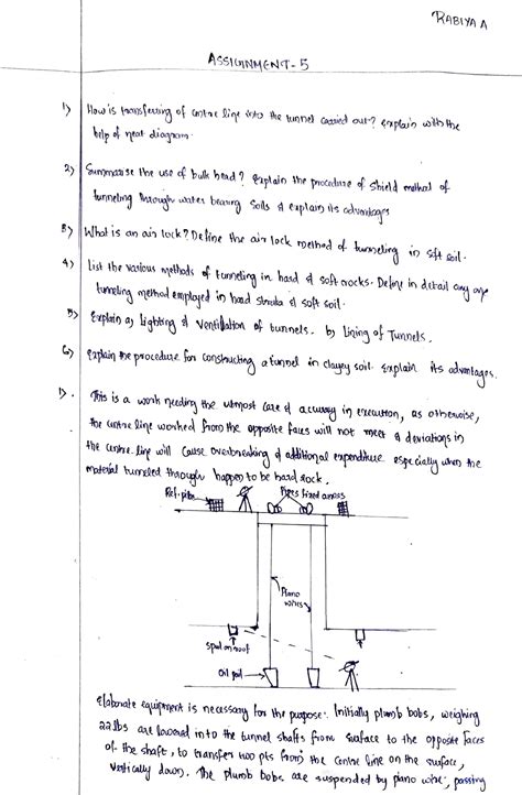 Transportation Engineering - Tunnel - RABIYA A ASSIUNMENT- Hou is ...