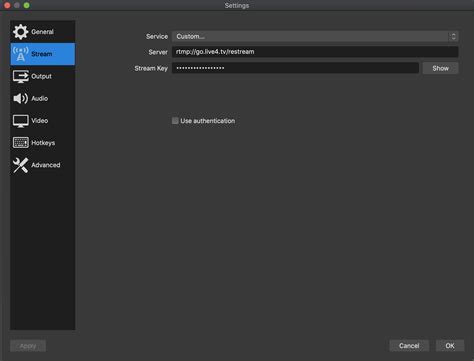 Image result for OBS Studio Stream Key