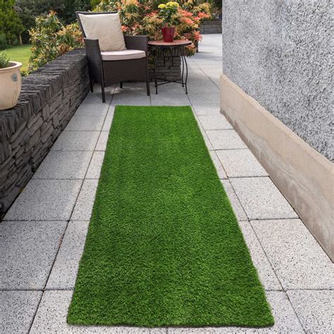Falflor Artificial Trurf Area Rug 2.1' X 6' Grass Outdoor Rug Synthetic ...