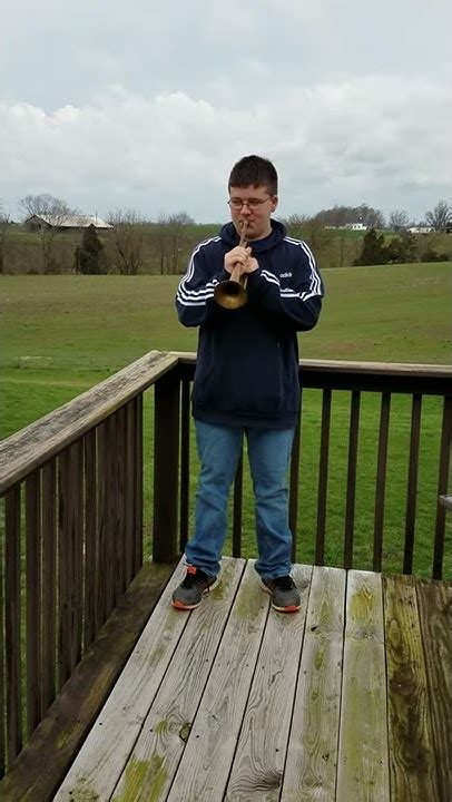 Sebastian Learning to Play the Bugle - YouTube