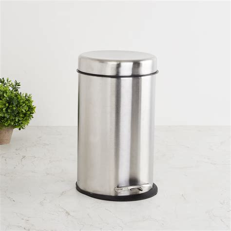 Home Centre Sedona Silver Solid Stainless Steel Dustbin : Amazon.in ...