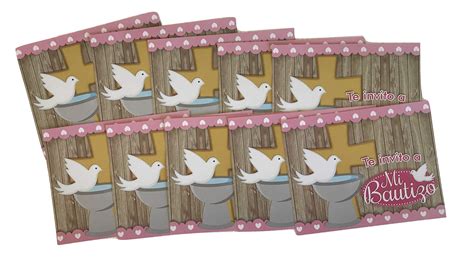 Buy Baptism Invitation Dove Themed Invitacion de Bautizo in Spanish 30 ...