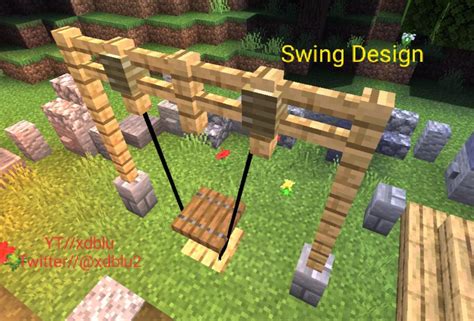Image result for How to Build a Swing Set in Minecraft Tutorial