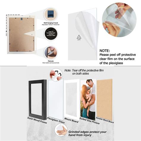 Art Street Set-of 6 Bait Premium 3D Photo Frame for Home Décor (Black ...