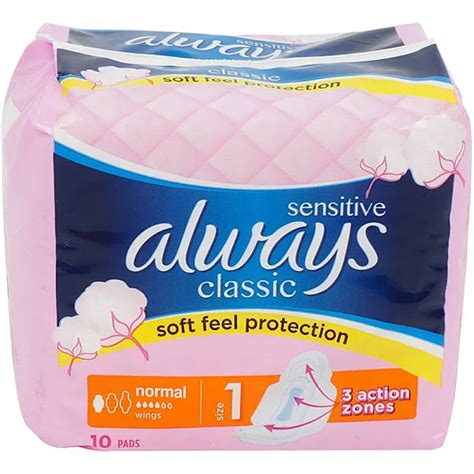 Buy Always Sensitive Classic Normal Pads - 10 Count Online at Lowest ...